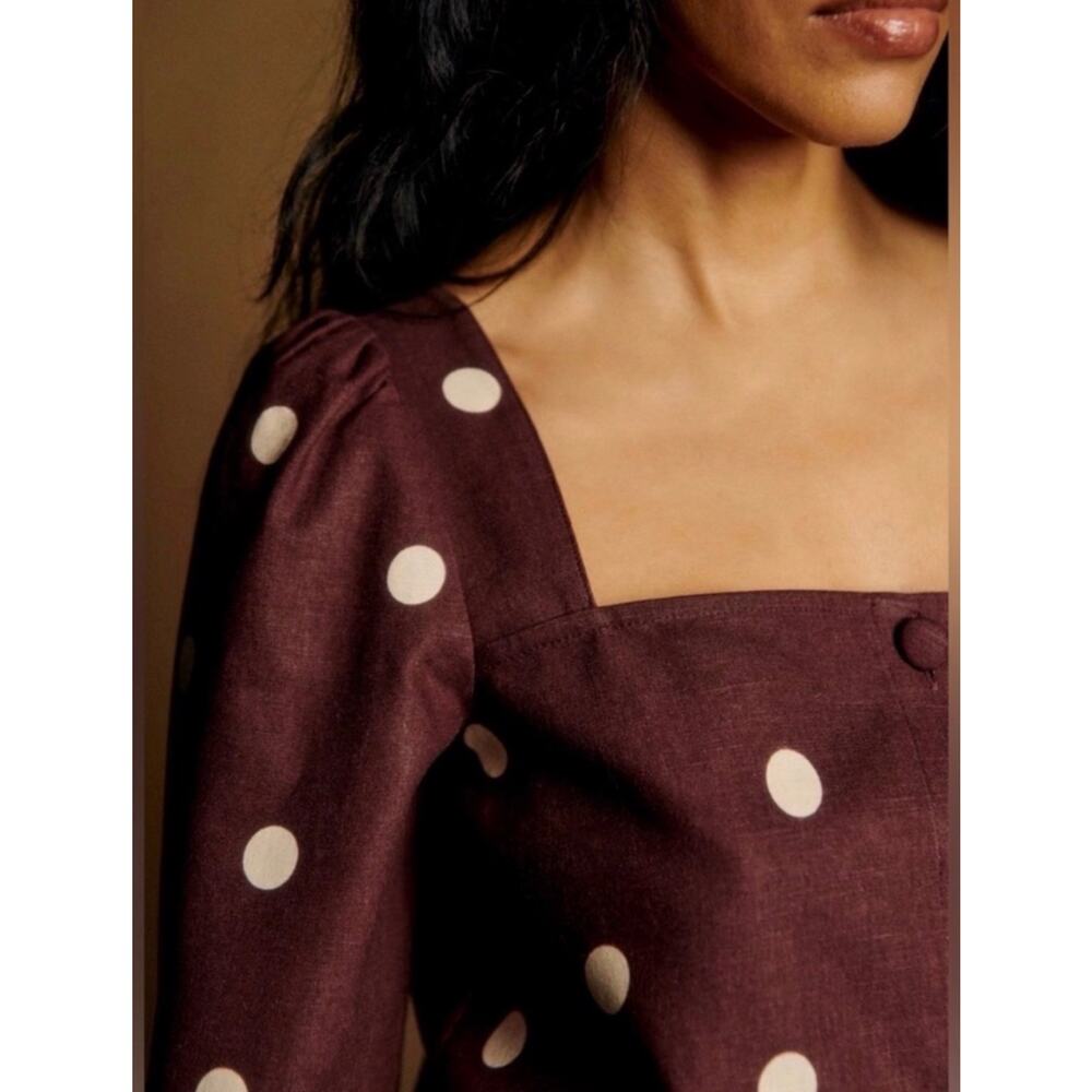 La Maille Sezane Lorenza Blouse in Polka Dots Print Size 40 / US 10 / L NWT✨ - Picture 3 of 14